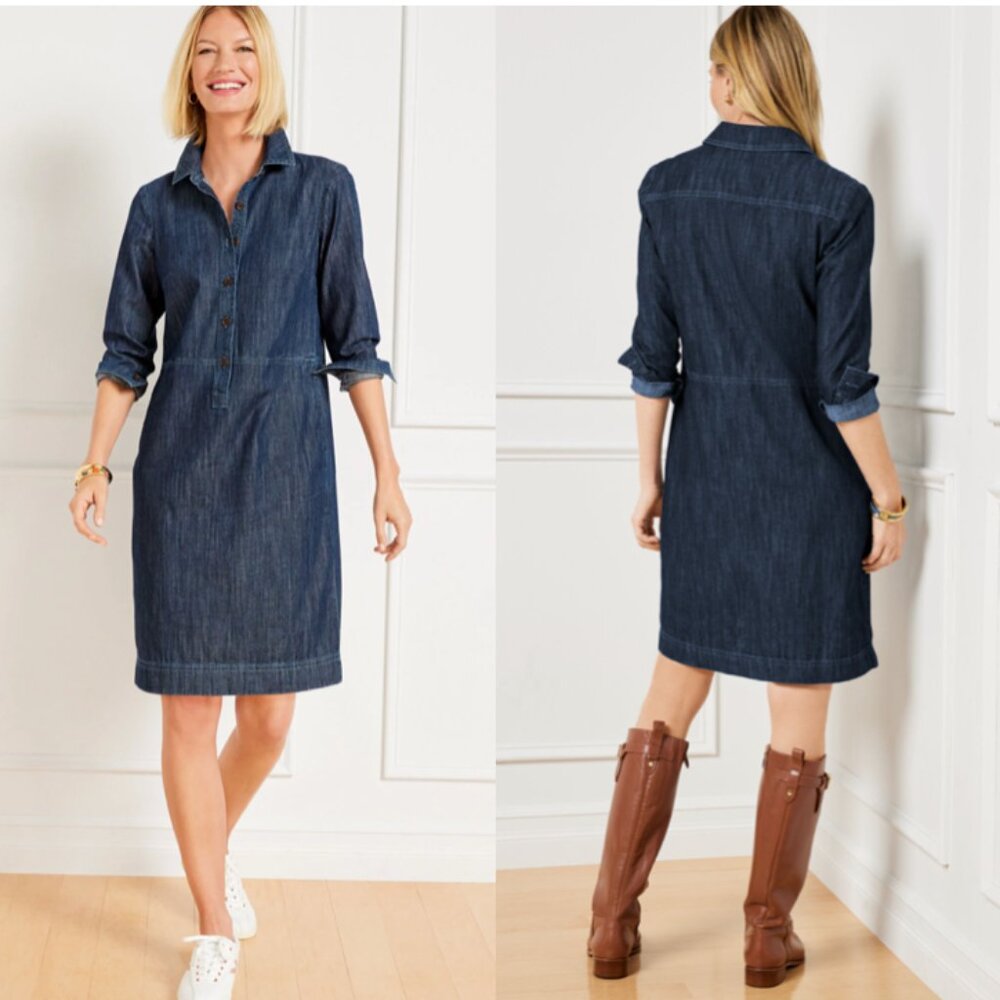 Talbots Denim Popover Shirtdress size 14